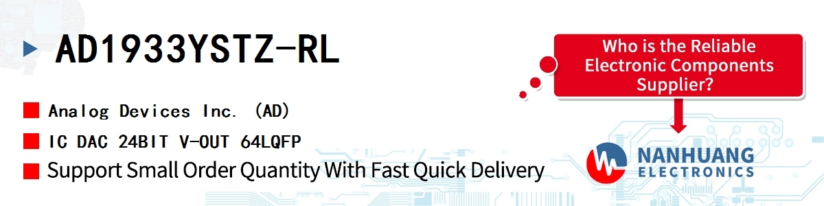 AD1933YSTZ-RL ADI IC DAC 24BIT V-OUT 64LQFP