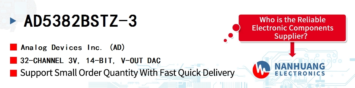 AD5382BSTZ-3 ADI 32-CHANNEL 3V, 14-BIT, V-OUT DAC