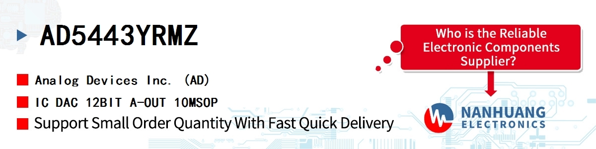 AD5443YRMZ ADI IC DAC 12BIT A-OUT 10MSOP