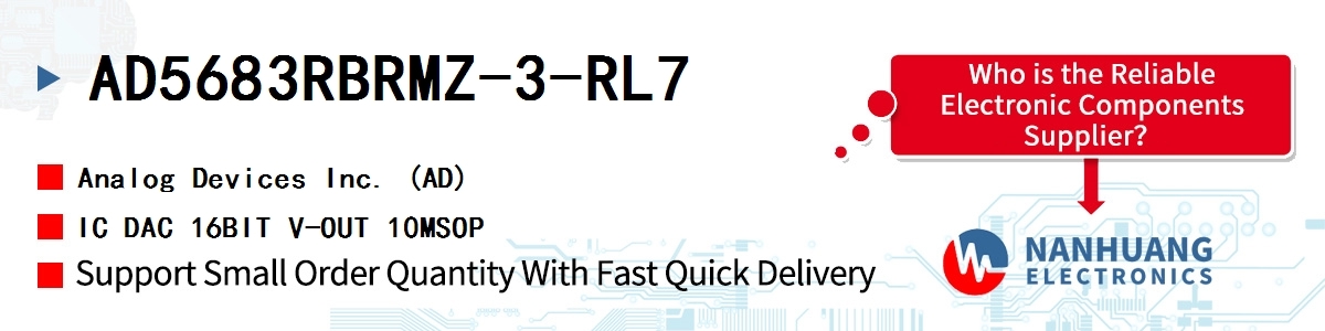 AD5683RBRMZ-3-RL7 ADI IC DAC 16BIT V-OUT 10MSOP