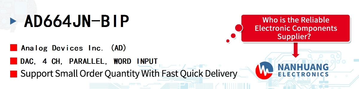 AD664JN-BIP ADI DAC, 4 CH, PARALLEL, WORD INPUT