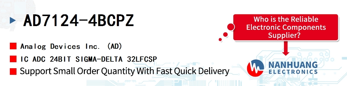 AD7124-4BCPZ ADI IC ADC 24BIT SIGMA-DELTA 32LFCSP
