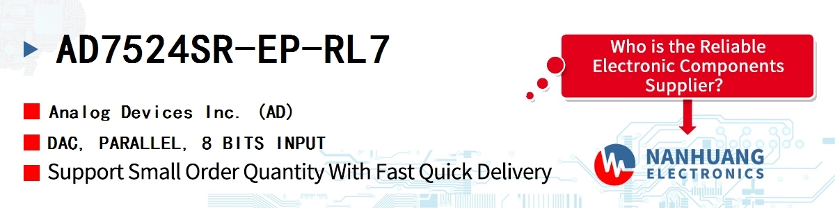 AD7524SR-EP-RL7 ADI DAC, PARALLEL, 8 BITS INPUT