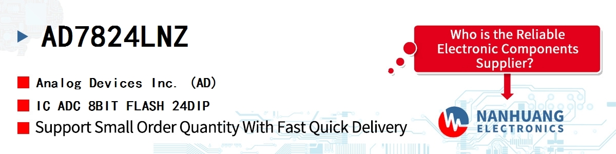 AD7824LNZ ADI IC ADC 8BIT FLASH 24DIP