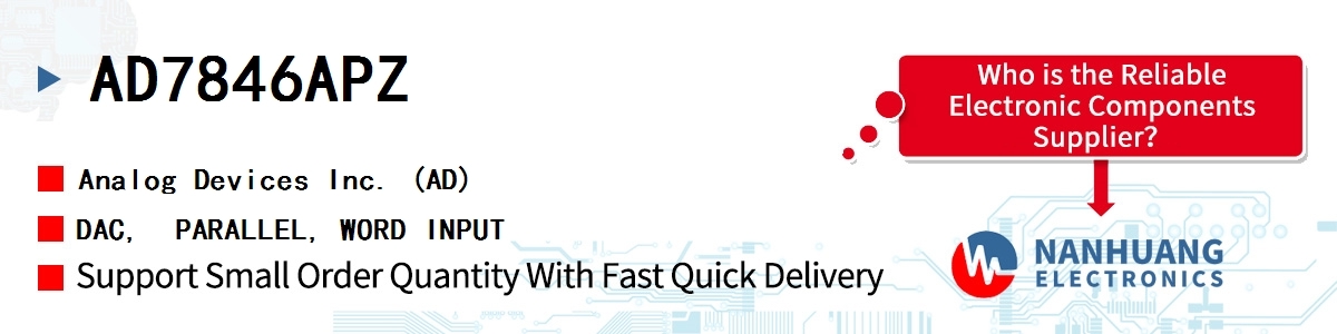 AD7846APZ ADI DAC, PARALLEL, WORD INPUT