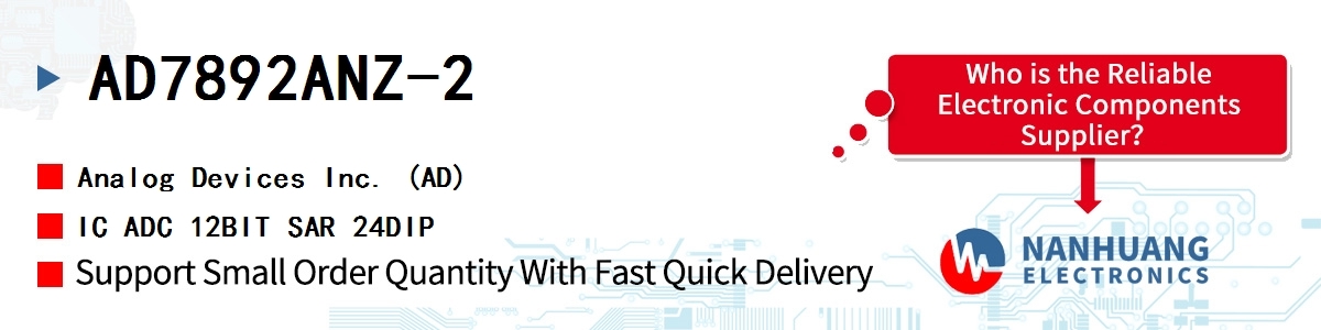 AD7892ANZ-2 ADI IC ADC 12BIT SAR 24DIP