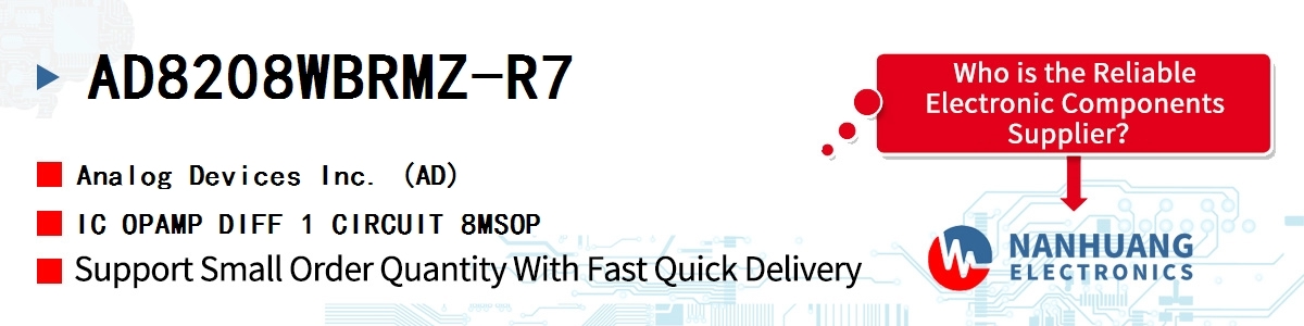 AD8208WBRMZ-R7 ADI IC OPAMP DIFF 1 CIRCUIT 8MSOP