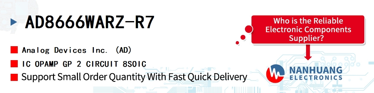 AD8666WARZ-R7 ADI IC OPAMP GP 2 CIRCUIT 8SOIC