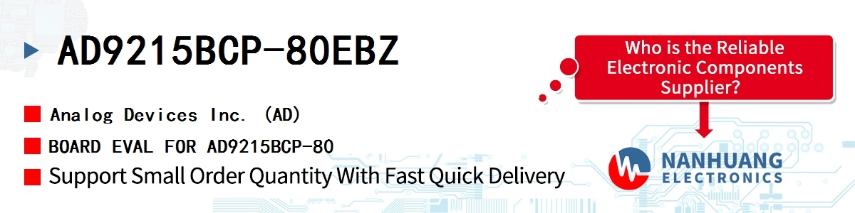 AD9215BCP-80EBZ ADI BOARD EVAL FOR AD9215BCP-80