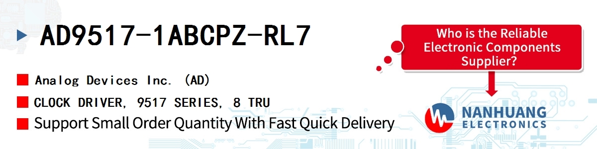 AD9517-1ABCPZ-RL7 ADI CLOCK DRIVER, 9517 SERIES, 8 TRU