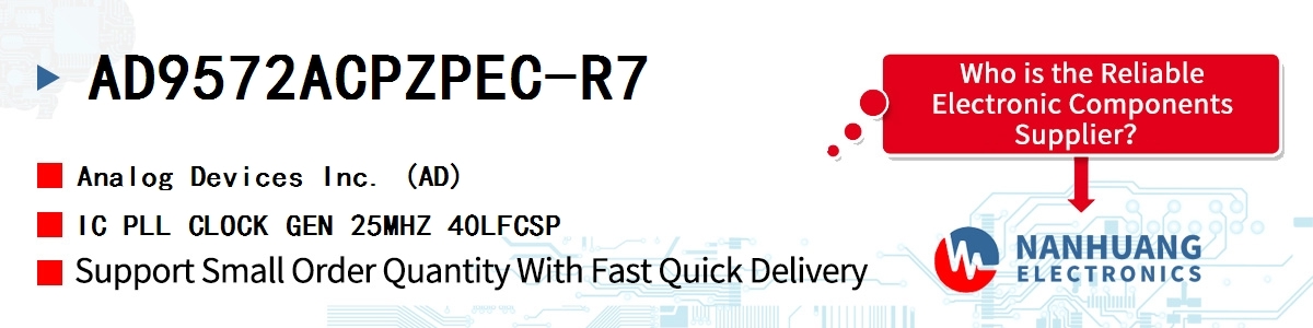 AD9572ACPZPEC-R7 ADI IC PLL CLOCK GEN 25MHZ 40LFCSP