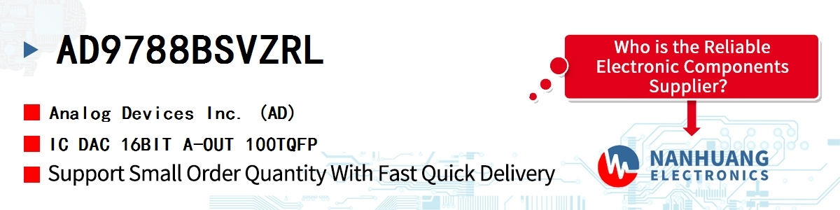 AD9788BSVZRL ADI IC DAC 16BIT A-OUT 100TQFP