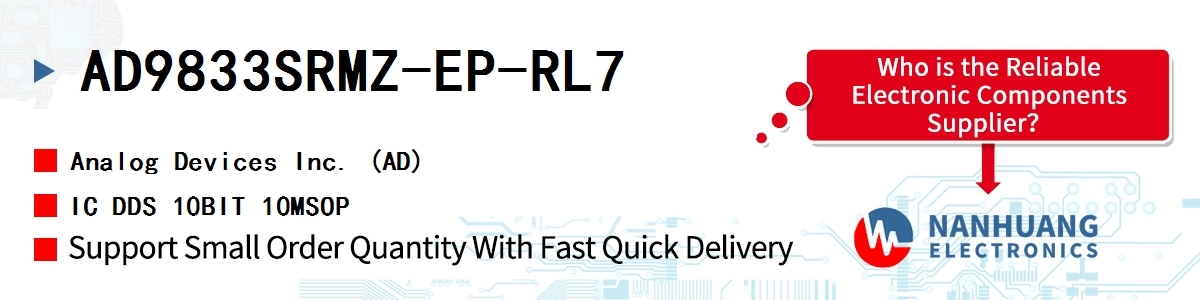 AD9833SRMZ-EP-RL7 ADI IC DDS 10BIT 10MSOP