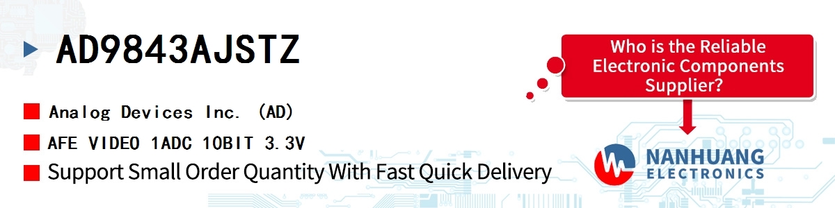 AD9843AJSTZ ADI AFE VIDEO 1ADC 10BIT 3.3V