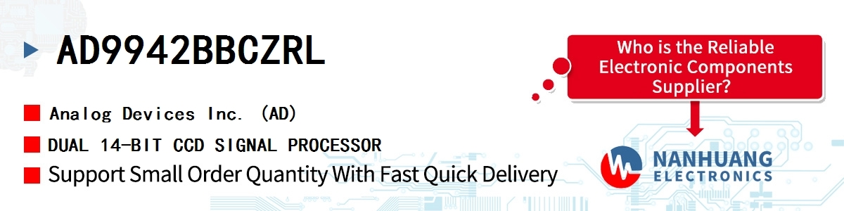 AD9942BBCZRL ADI DUAL 14-BIT CCD SIGNAL PROCESSOR