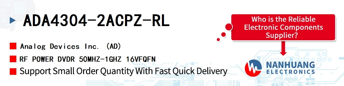ADA4304-2ACPZ-RL ADI RF POWER DVDR 50MHZ-1GHZ 16VFQFN