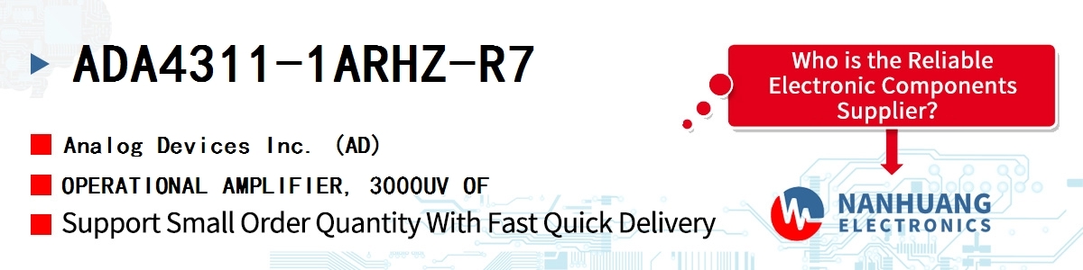 ADA4311-1ARHZ-R7 ADI OPERATIONAL AMPLIFIER, 3000UV OF