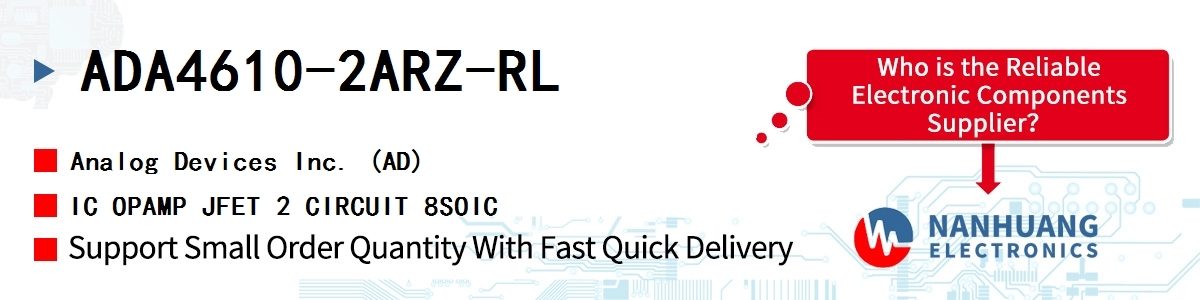 ADA4610-2ARZ-RL ADI IC OPAMP JFET 2 CIRCUIT 8SOIC