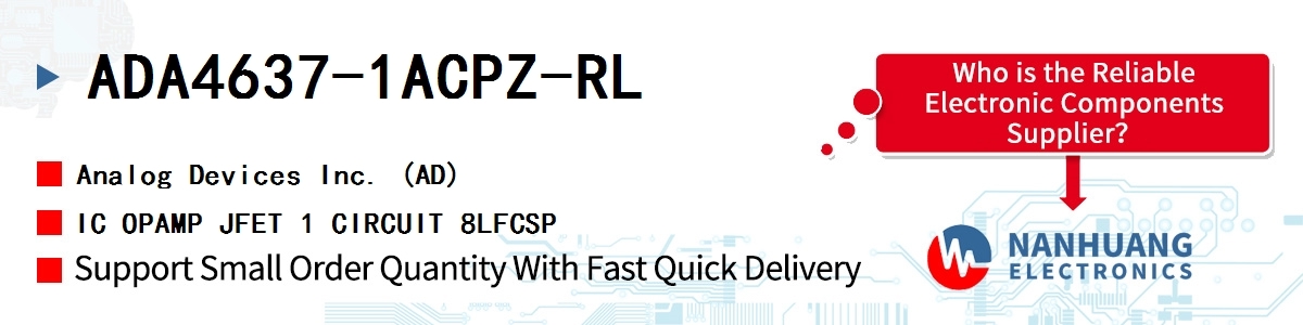 ADA4637-1ACPZ-RL ADI IC OPAMP JFET 1 CIRCUIT 8LFCSP