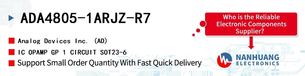 ADA4805-1ARJZ-R7 ADI IC OPAMP GP 1 CIRCUIT SOT23-6