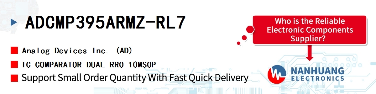 ADCMP395ARMZ-RL7 ADI IC COMPARATOR DUAL RRO 10MSOP