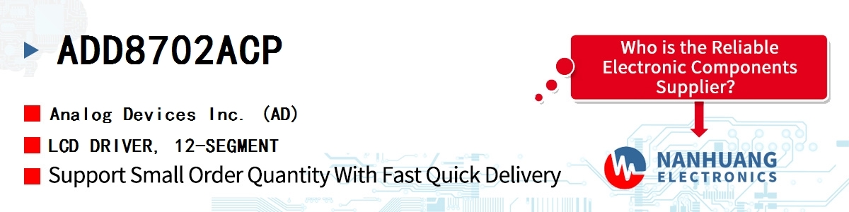ADD8702ACP ADI LCD DRIVER, 12-SEGMENT