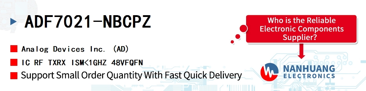 ADF7021-NBCPZ ADI IC RF TXRX ISM<1GHZ 48VFQFN