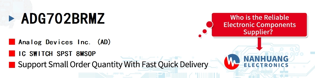 ADG702BRMZ ADI IC SWITCH SPST 8MSOP
