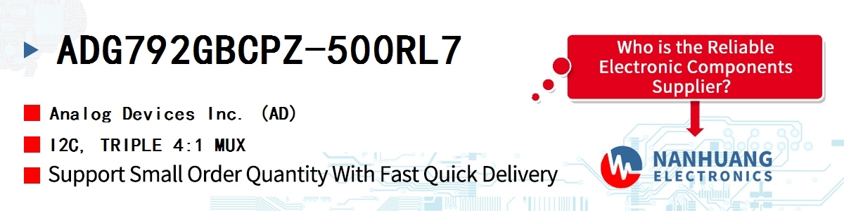 ADG792GBCPZ-500RL7 ADI I2C, TRIPLE 4:1 MUX