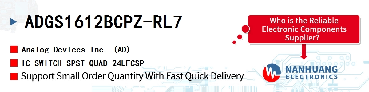 ADGS1612BCPZ-RL7 ADI IC SWITCH SPST QUAD 24LFCSP