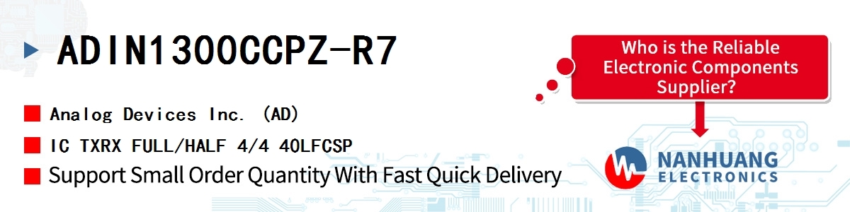 ADIN1300CCPZ-R7 ADI IC TXRX FULL/HALF 4/4 40LFCSP