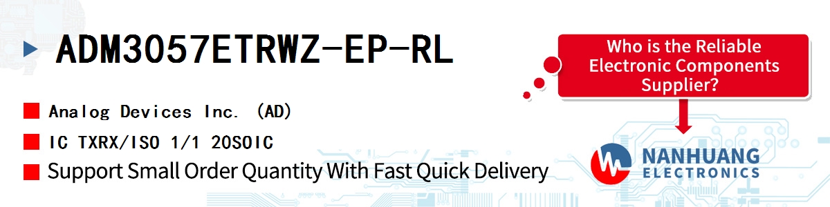 ADM3057ETRWZ-EP-RL ADI IC TXRX/ISO 1/1 20SOIC