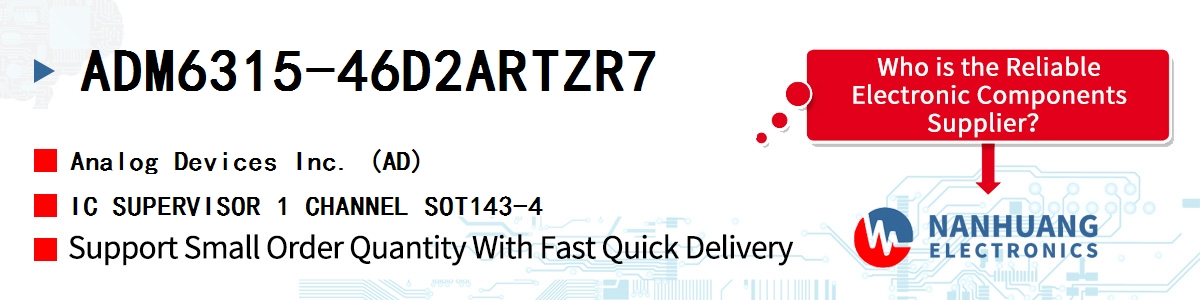 ADM6315-46D2ARTZR7 ADI IC SUPERVISOR 1 CHANNEL SOT143-4