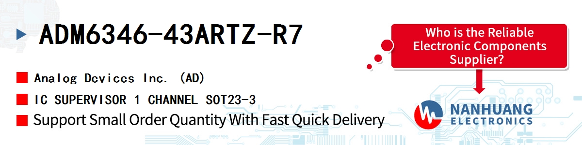 ADM6346-43ARTZ-R7 ADI IC SUPERVISOR 1 CHANNEL SOT23-3