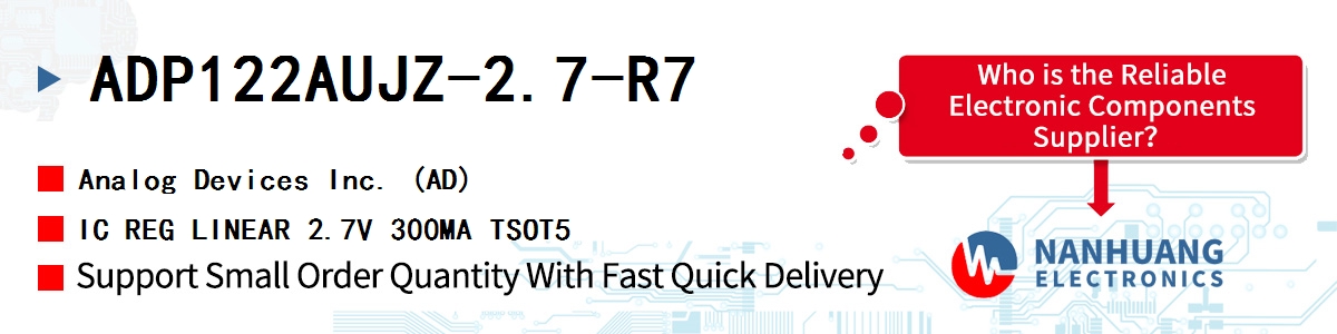 ADP122AUJZ-2.7-R7 ADI IC REG LINEAR 2.7V 300MA TSOT5