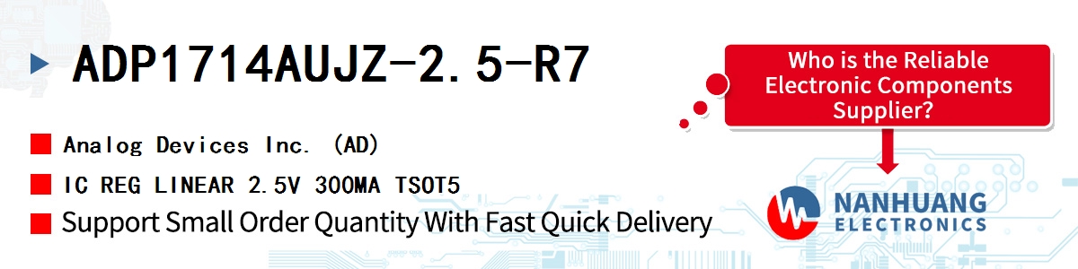 ADP1714AUJZ-2.5-R7 ADI IC REG LINEAR 2.5V 300MA TSOT5
