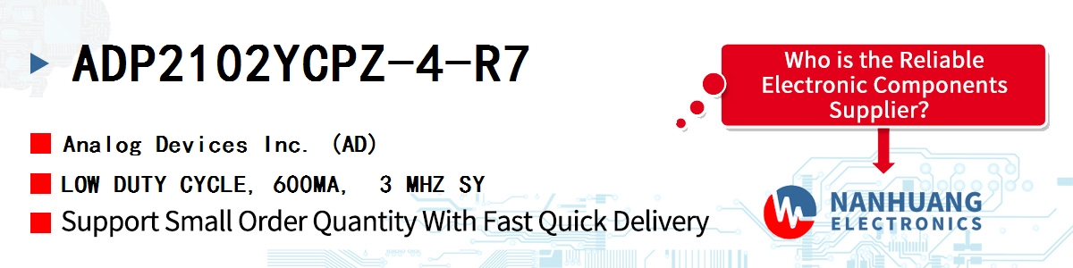 ADP2102YCPZ-4-R7 ADI LOW DUTY CYCLE, 600MA,  3 MHZ SY