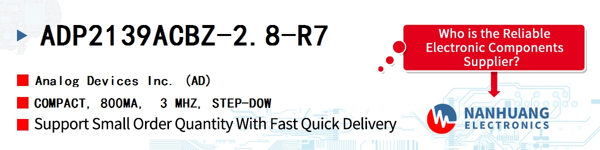 ADP2139ACBZ-2.8-R7 ADI COMPACT, 800MA, 3 MHZ, STEP-DOW