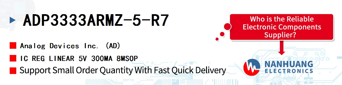 ADP3333ARMZ-5-R7 ADI IC REG LINEAR 5V 300MA 8MSOP