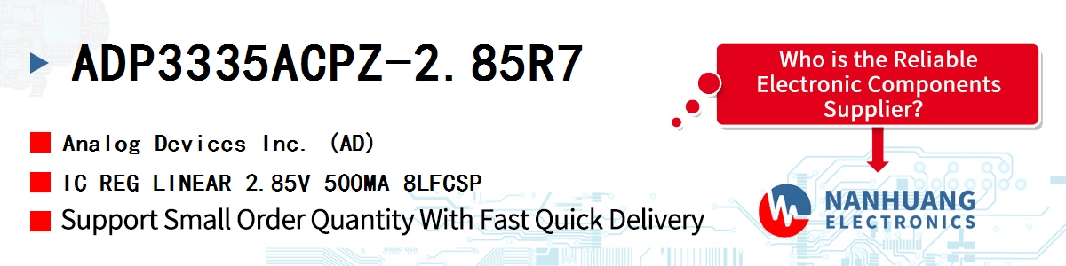 ADP3335ACPZ-2.85R7 ADI IC REG LINEAR 2.85V 500MA 8LFCSP