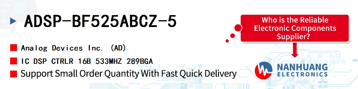ADSP-BF525ABCZ-5 ADI IC DSP CTRLR 16B 533MHZ 289BGA