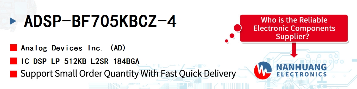 ADSP-BF705KBCZ-4 ADI IC DSP LP 512KB L2SR 184BGA