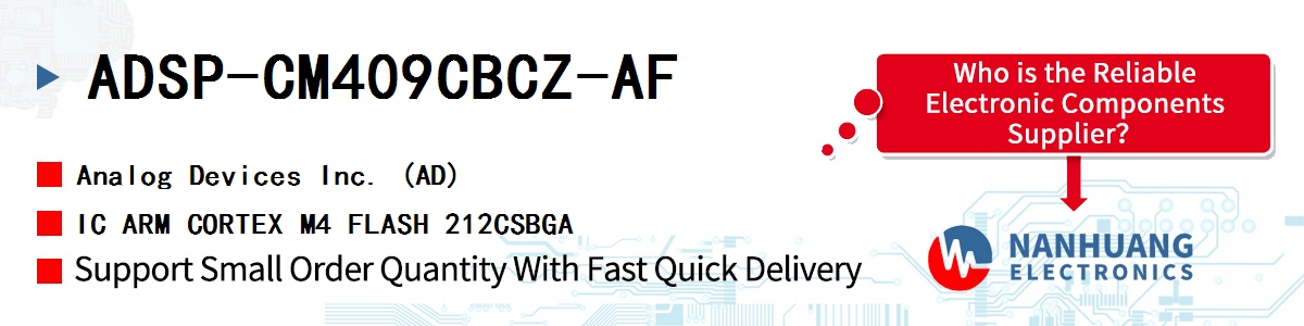 ADSP-CM409CBCZ-AF ADI IC ARM CORTEX M4 FLASH 212CSBGA
