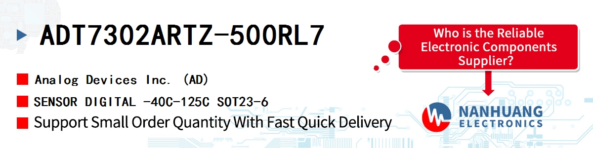 ADT7302ARTZ-500RL7 ADI SENSOR DIGITAL -40C-125C SOT23-6
