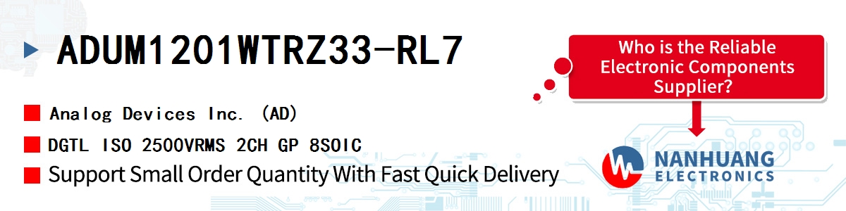 ADUM1201WTRZ33-RL7 ADI DGTL ISO 2500VRMS 2CH GP 8SOIC