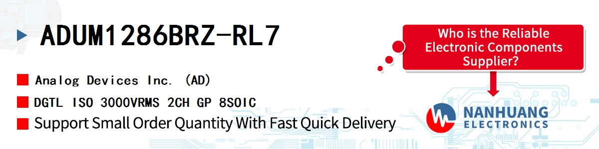 ADUM1286BRZ-RL7 ADI DGTL ISO 3000VRMS 2CH GP 8SOIC