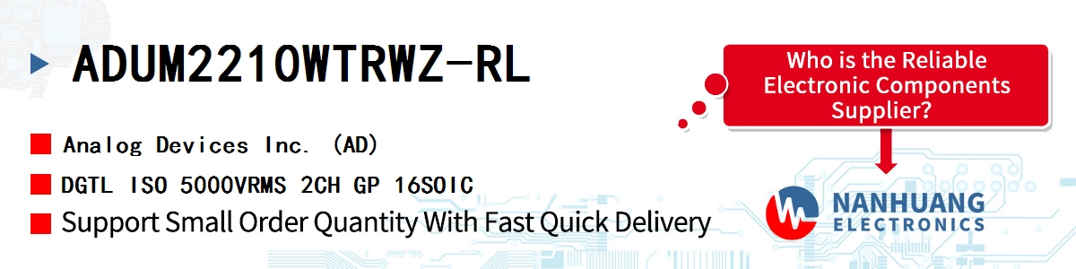 ADUM2210WTRWZ-RL ADI DGTL ISO 5000VRMS 2CH GP 16SOIC