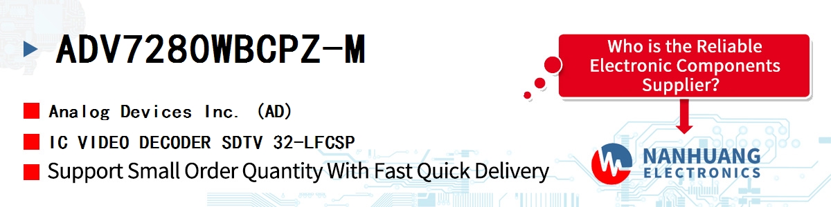 ADV7280WBCPZ-M ADI IC VIDEO DECODER SDTV 32-LFCSP