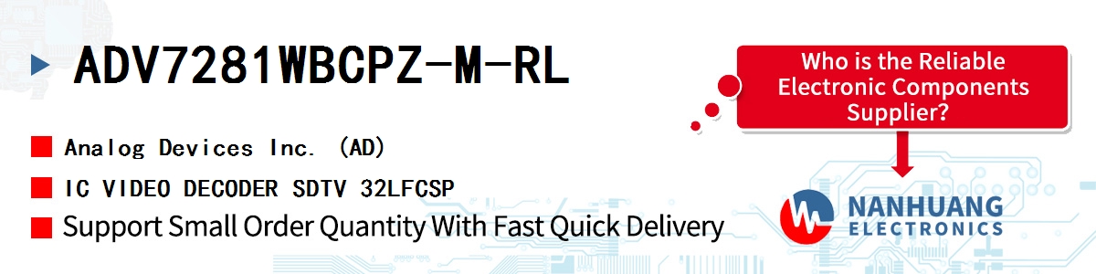 ADV7281WBCPZ-M-RL ADI IC VIDEO DECODER SDTV 32LFCSP