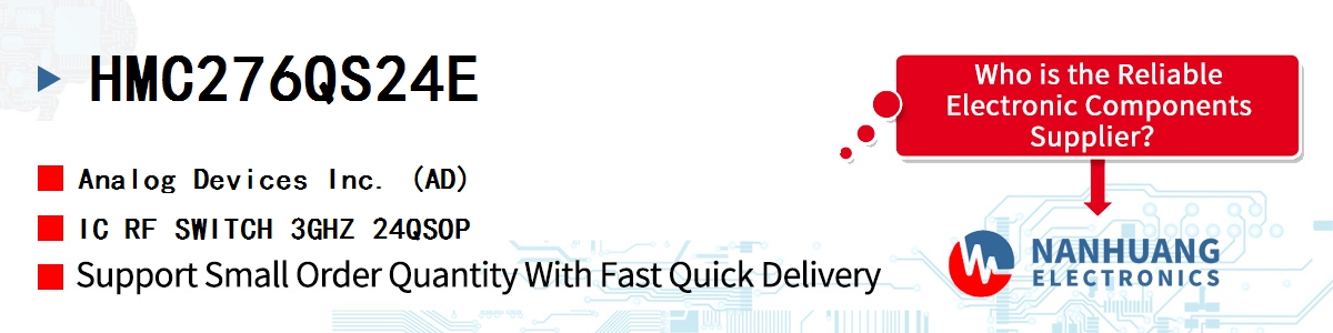 HMC276QS24E ADI IC RF SWITCH 3GHZ 24QSOP